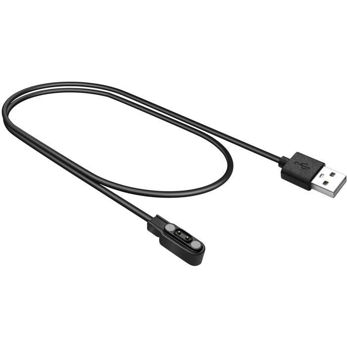 Câble de chargeur magnétique pour montre connectée Blackview IOWODO R1/R9/R3/R5/R30/W10/X3MAX - Noir
