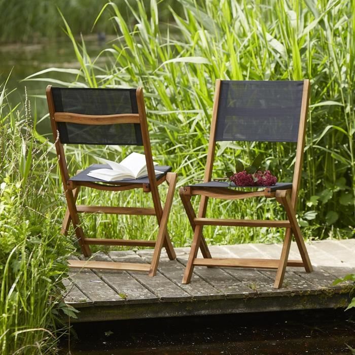 Import Chaise pliante de jardin en m/étal et bois