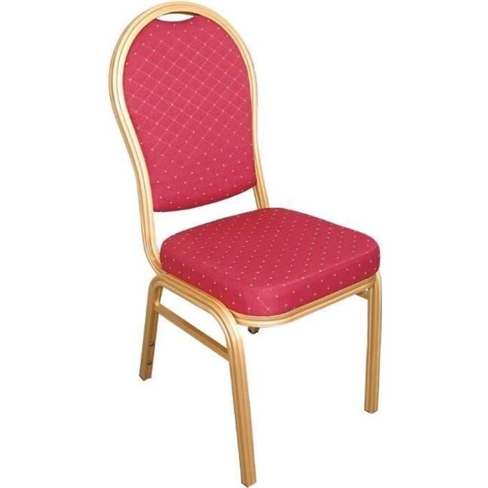 Chaise de banquet - BOLERO - Bolero - Lot de 4 - Aluminium - Tissu rouge Chaise de banquet - BOLERO - Bolero - Lot de 4 - Aluminium - Tissu rouge