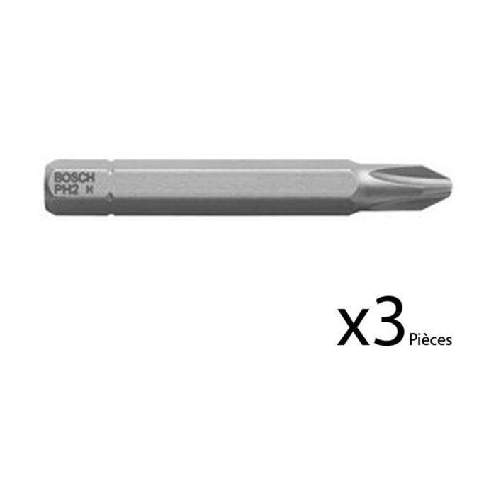 BOSCH 3 Embouts cruciforme PH 3 extra dur Forme C 6.3 - vue 1