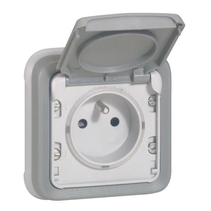 LEGRAND - Prise Etanche Double IP55 avec Terre Plexo - Prise 2P+T 16A