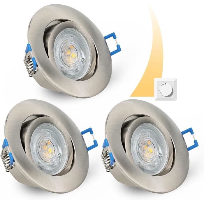 Lot De 12 Spots LED Encastrables Orientables 5W - Blanc Froid - Pour Plafond Intérieur