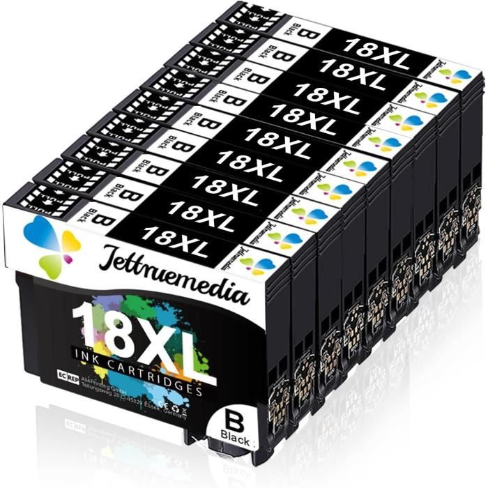Lot De 12 Cartouches D'encre Compatibles Epson 18 XL - Non OEM, Pour Imprimantes XP-102, XP-302, Etc.