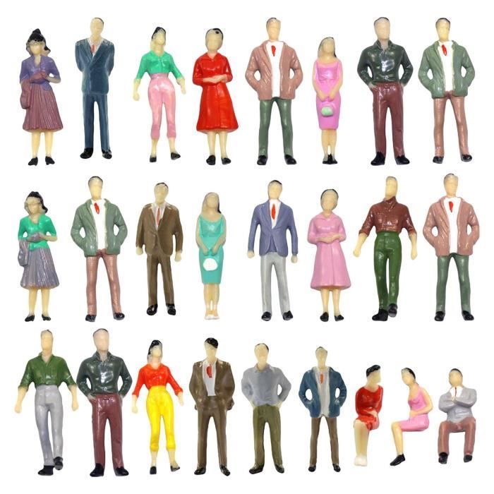 60 Figurines Personnages Bricolage échelle HO 1:87 - Train, Maquette, Neuf