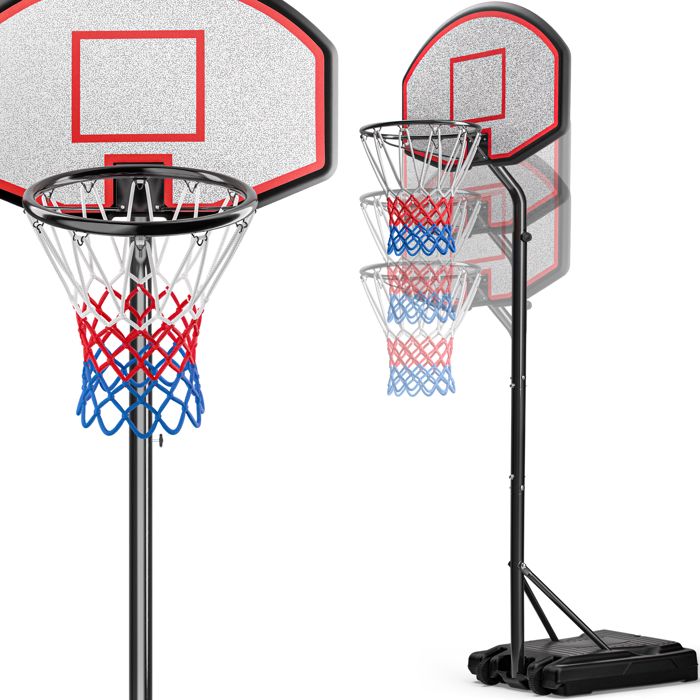 Équipement Basket-Ball Résistant aux Intempéries pour Enfants/Adultes avec Roues Panier de Basket sur Pied Extérieur/Intérieur Panier de Basket-Ball Mobile Portable Hauteur Réglable 160 cm à 210 cm Équipement Basket-Ball Résistant aux Intempéries pour Enfants/Adultes avec Roues Panier de Basket sur Pied Extérieur/Intérieur Panier de Basket-Ball Mobile Portable Hauteur Réglable 160 cm à 210 cm