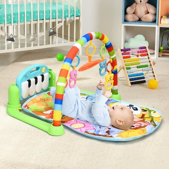 Tapis d'éveil musical pour bébé tapis de jeu avec piano pivotant
