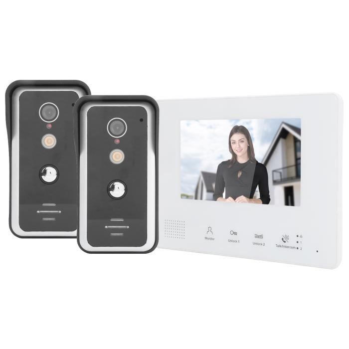 Duokon Interphone vidéo Visiophone Système à 2 Fils Moniteur 7 po 2 ...