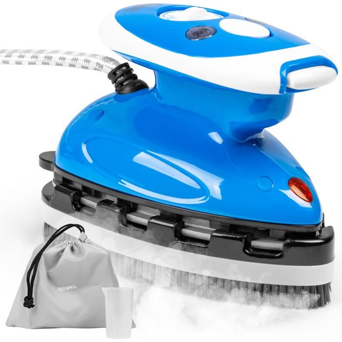 Duronic SI2 BE Fer à Repasser à Vapeur de Voyage 375W Léger et Compact 762g Semelle antiadhésive Réservoir de 50 ml avec Brosse et - Duronic