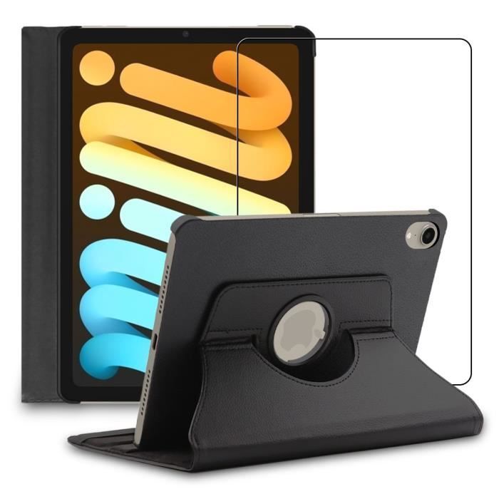 ebestStar ® pour Apple iPad mini 2021 8.3'' (6 gen) - Housse PU Cuir Rotatif 360 + Film protection écran en VERRE Trempé, Noir