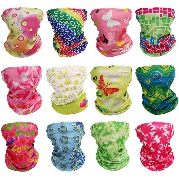 Hilltop Echarpe Tube Multifonction Bandana - Echarpe Homme Et Femme - Tour De Cou De Sport - Snood Sans Couture - Taille Unique - 100% Polyester, M.Tuch:Black Check Marks