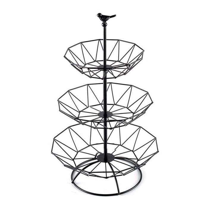 Corbeille à Fruits 3 étages En Métal - Organisateur De Cuisine Design Pour Fruits Et Légumes