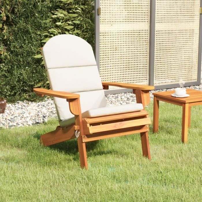 famirosa chaise de jardin adirondack avec coussins bois massif d'acacia-0031