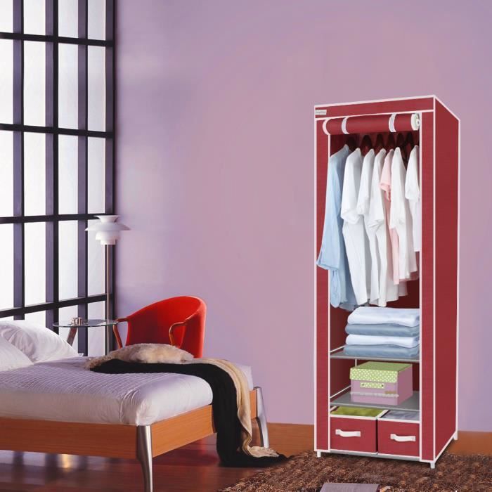 Armoire de Rangement Penderie de Vêtement Pliable en Tissu