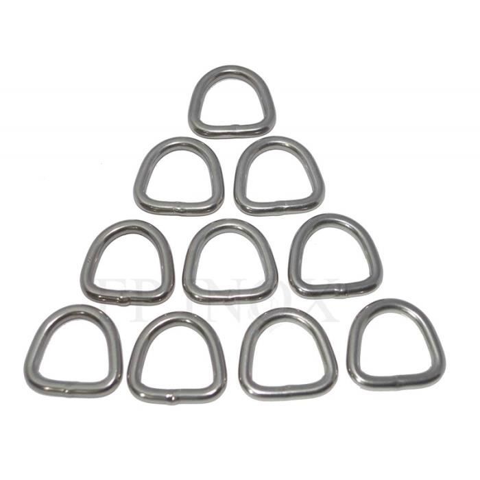 Anneaux Demi Rond 3mm x 20mm Lot de 10 inox 316 A4