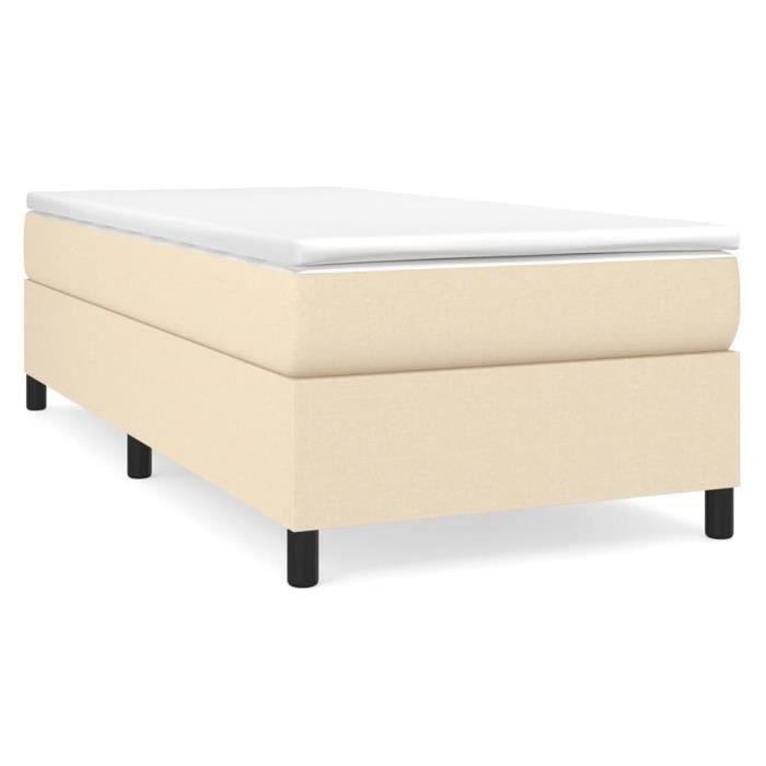 Sommier à lattes - GAROSA - Crème - 90x200 cm - Tissu 100% polyester - Montage facile