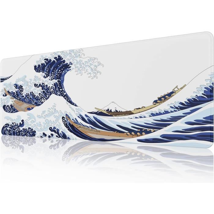 Gaming Tapis de Souris XXL 800 x 300 mm Japon Art Kanagawa Surf