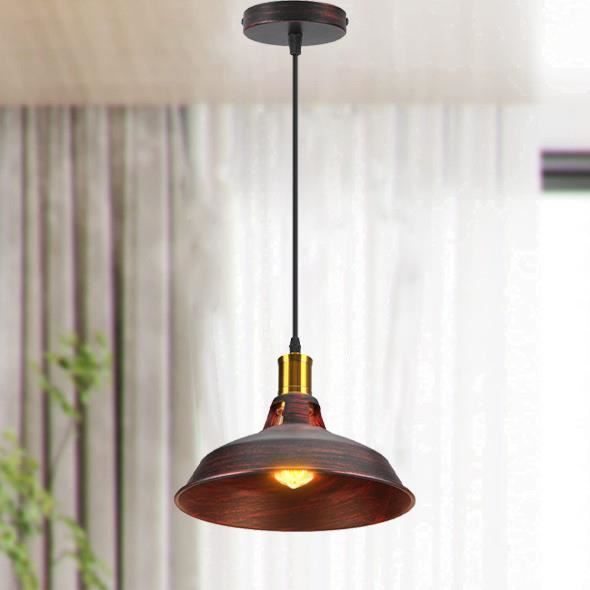 MOGOD Plafonnier Vintage Lampe de Plafonde en Fer Rouille 26cm Lustre