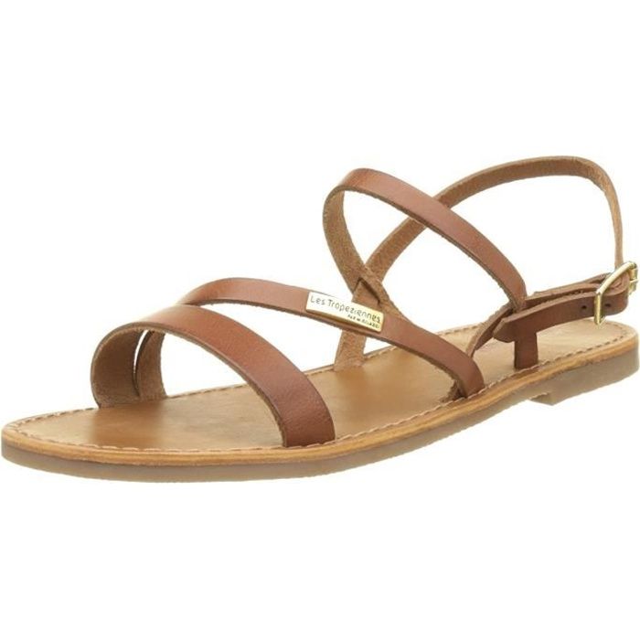 Sandales LES TROPEZIENNES Baden Tan Marron Femme Cuir Bride