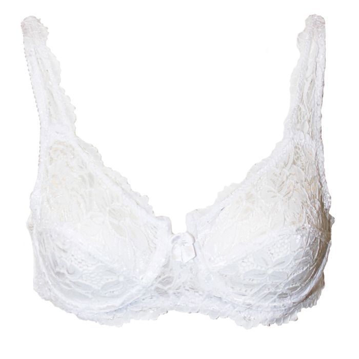Soutien-gorge Sans Armatures Marlon En Satin - Modèle BR592 - Taille Régulière - Couleur Blanc