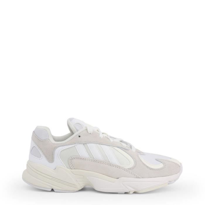 Sneakers ADIDAS YUNG 1 Cuir Lacets Blanc Bianco