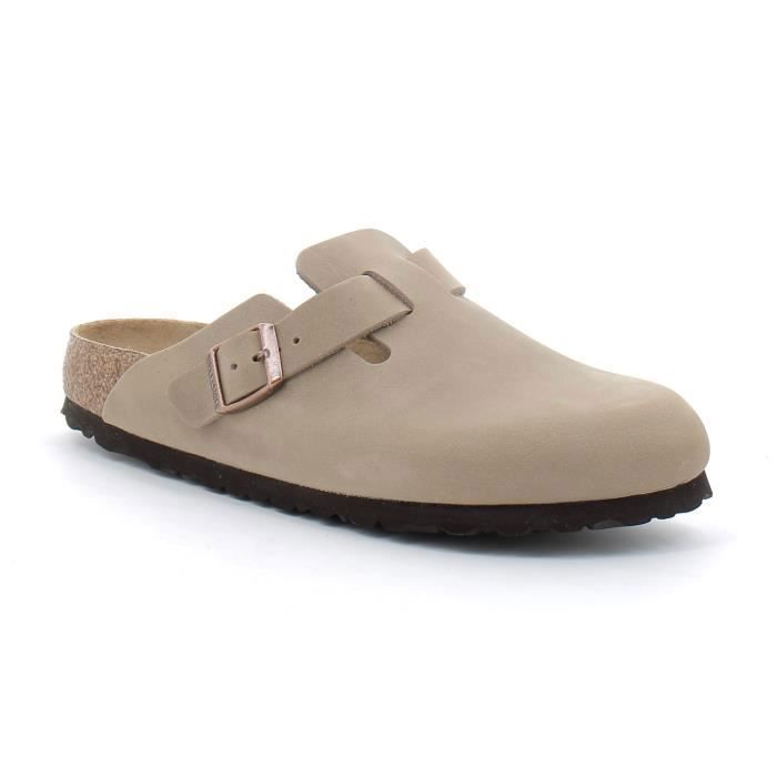 Sabot pour adulte BIRKENSTOCK Boston Cuir velours doux