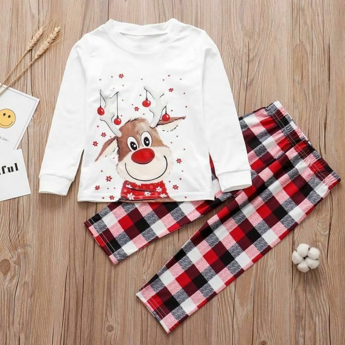 adultes enfants OhhGo Ensemble de vêtements de Noël assortis pour bébé 