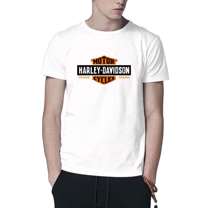 T-Shirt avec imprimé en Harley Davidson Manche Courte Tee - Homme Blanc -  Cdiscount Prêt-à-Porter