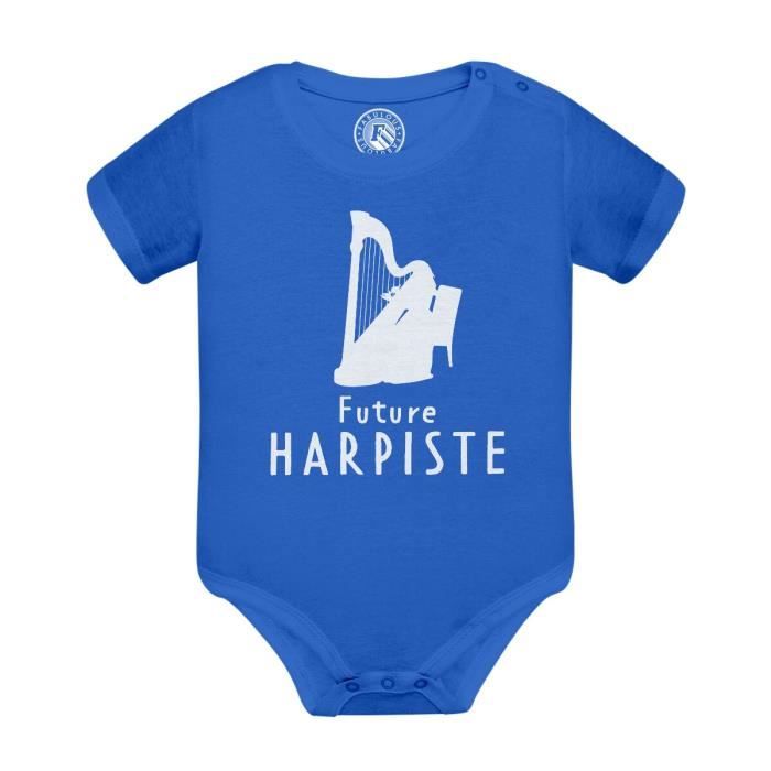 T-Shirt Bébé "Futur Pianiste" - 100% Coton, Manches Courtes, Imprimé France (Ouverture Épaule)