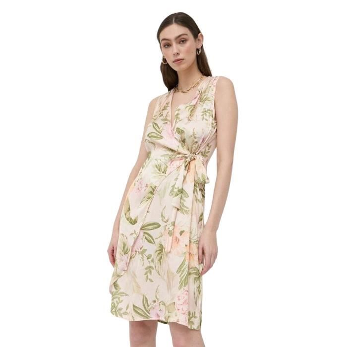 Robe portefeuille satin femme Guess Gemma - heirloom hibiscus - L