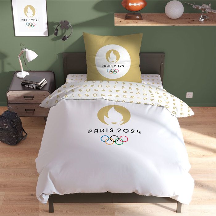 Parure De Lit Enfant 140x200 Cm Dinosaure Vert - Housse De Couette + Taie 63x63 Cm - Microfibre