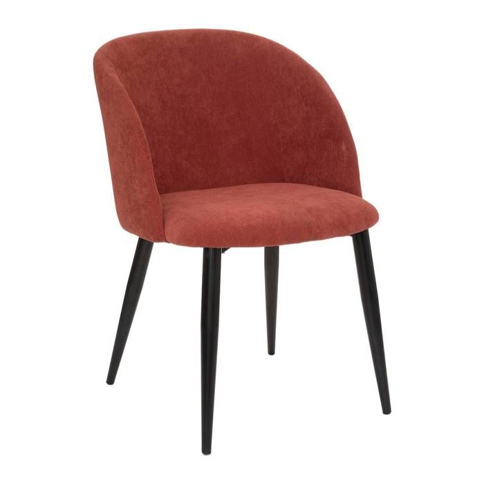 Fauteuil Celeste velours côtelé rose terracotta - Atmosphera Créateur dintérieur