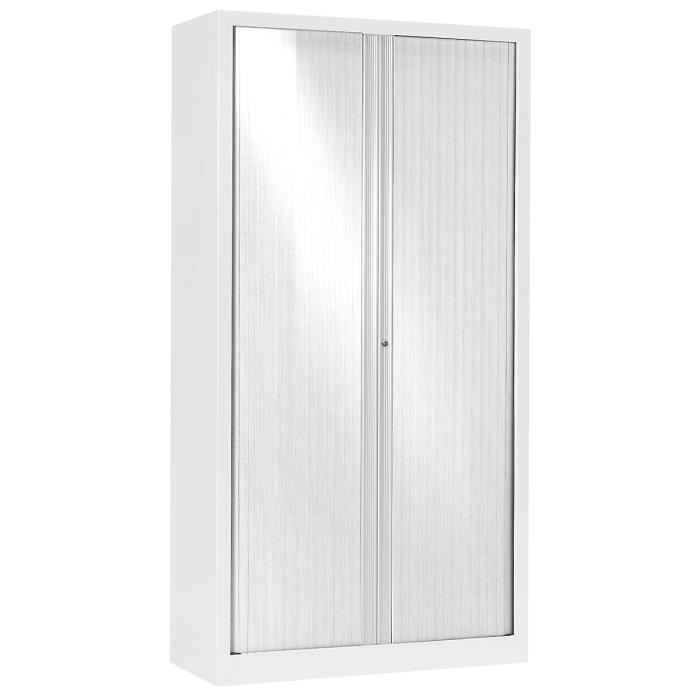 Armoire Monobloc à rideaux Blanc HxLxP 1980 x 1000 x 430 Pierre