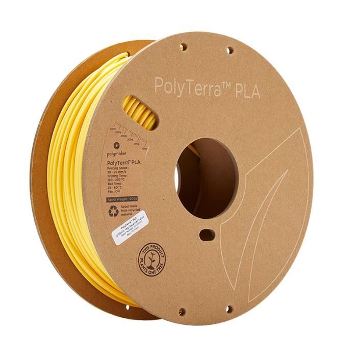 POLYMAKER - Filament PLA pour imprimante 3D - PolyTerra - 1.75mm - 1Kg - Jaune Savane