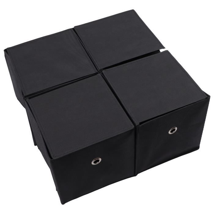 Caisse En Bois Rangement - Creative Deco - 30x20x13cm - Noir - Poignées - Multi