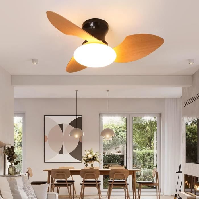Ventilateur De Plafond Hofstein Avec Lampe - Métal Nickel Mat/blanc - Moderne