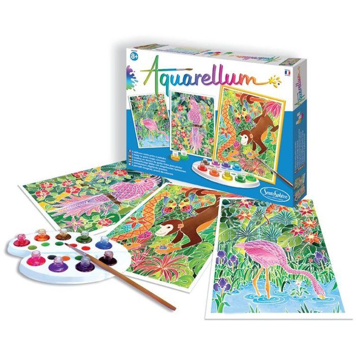 SentoSphère AQUARELLUM AMAZONE Kit peinture Peinture Aquarellable Magique A partir de fabriqué en France