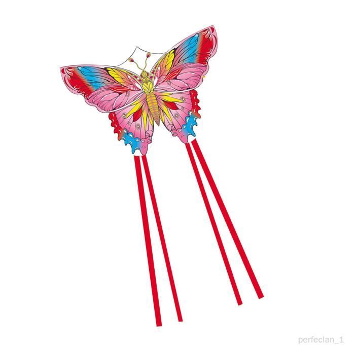Cerf-Volant Papillon Facile à Faire Voler - 55x70 Cm Avec Ligne De 300 Pieds Pour Enfants Et Adultes - 8