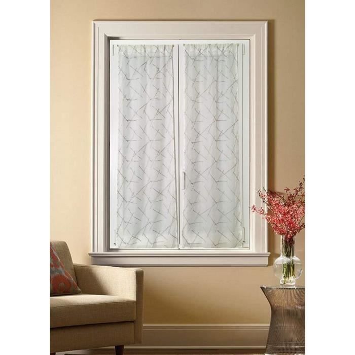 Paire de Vitrage brodés pour fenêtre et Porte voilages Largeur 45-65-90 cm prêt-à -Poser-Paire Paire de Vitrage brodés pour fenêtre et Porte voilages Largeur 45-65-90 cm prêt-à -Poser-Paire