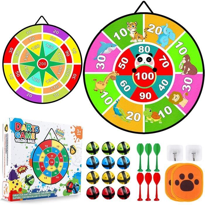 ANDIMEI Jeux de Flechette Enfant 66cm Pliable Double Face Cible