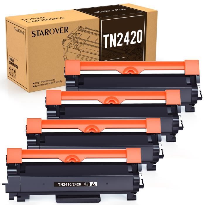 STAROVER 4 NOIR Cartouche de Toner Brother TN2420 TN2410 compatible pour  DCP-L2530DW L2510D L2350DN MFC-L2750DW L2710DN 2710 - Cdiscount Informatique
