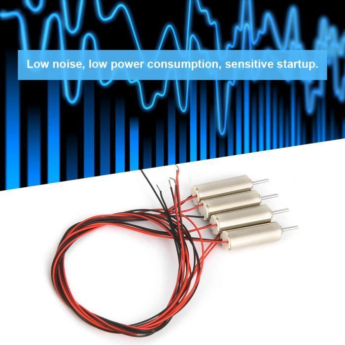 Lot De 4 Moteurs Brossés 720 Sans Noyau (coreless) 7x20mm - 2 Sens Horaire, 2 Anti-horaire, Pour Drones Mini