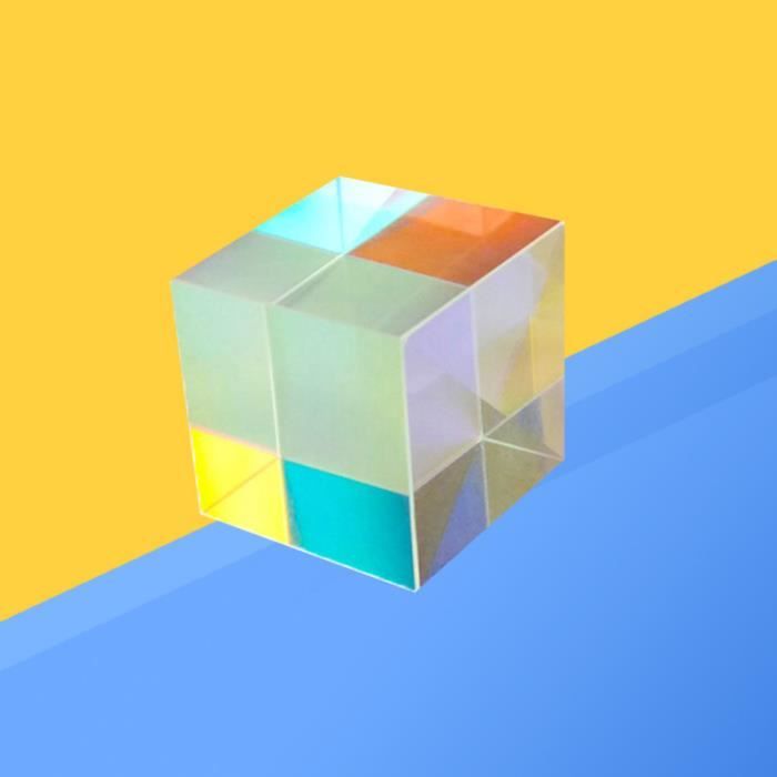 Joli Traitement En Verre Optique X-Cube Dichroïque Cube Design Cube Prisme Combiner Splitter Cadeau Classe Jouet Physique Educatif Educatif
