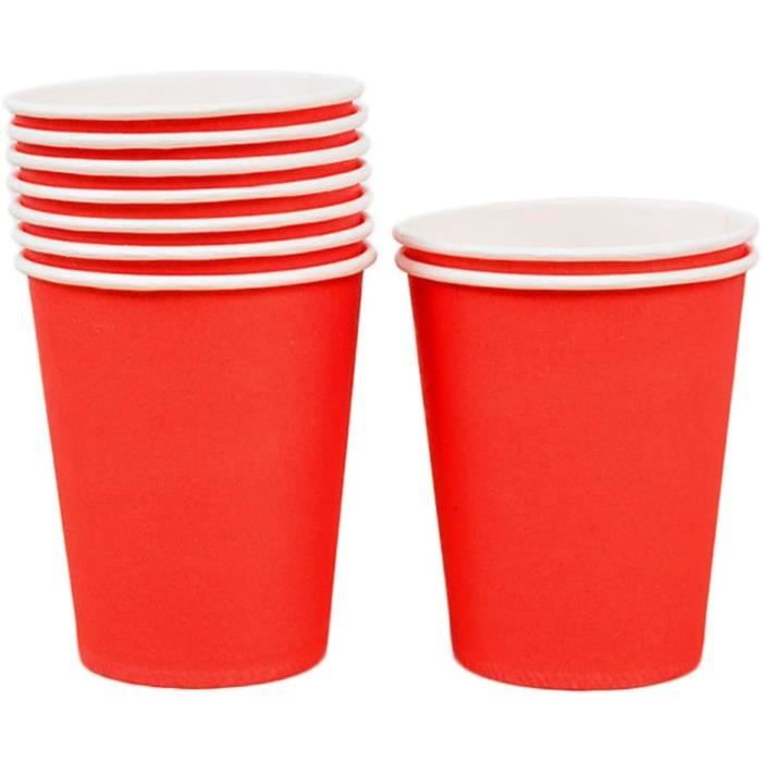 16 Pièces Gobelets Jetables En Papier, 250Ml Gobelet Bleu Clair Tasse