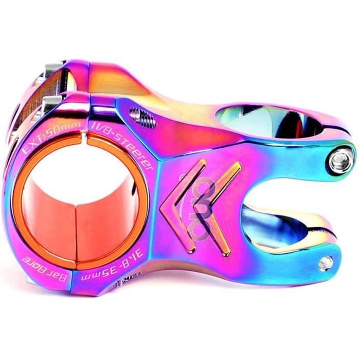 Potence De Guidon VTT KRSEC Alliage Aluminium 7075 Arc-en-Ciel 31.8mm X 50mm - CNC Creuse