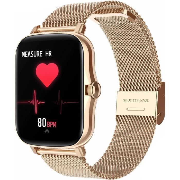 coioc Montre connectée Femme avec Fonction téléphonique, écran HD 1,85 Pouces, 120+ Modes Sportifs, détection fréquence Cardiaque, Compteur de Pas, IP68 étanche, Compatible iOS & Android, Rose