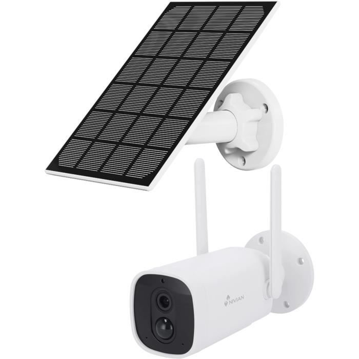 ABUS Panneau Solaire PPIC91600 – Pour Caméra Pro, Charge Automatique USB-C, 17x12cm, 3m Câble, Pivotant
