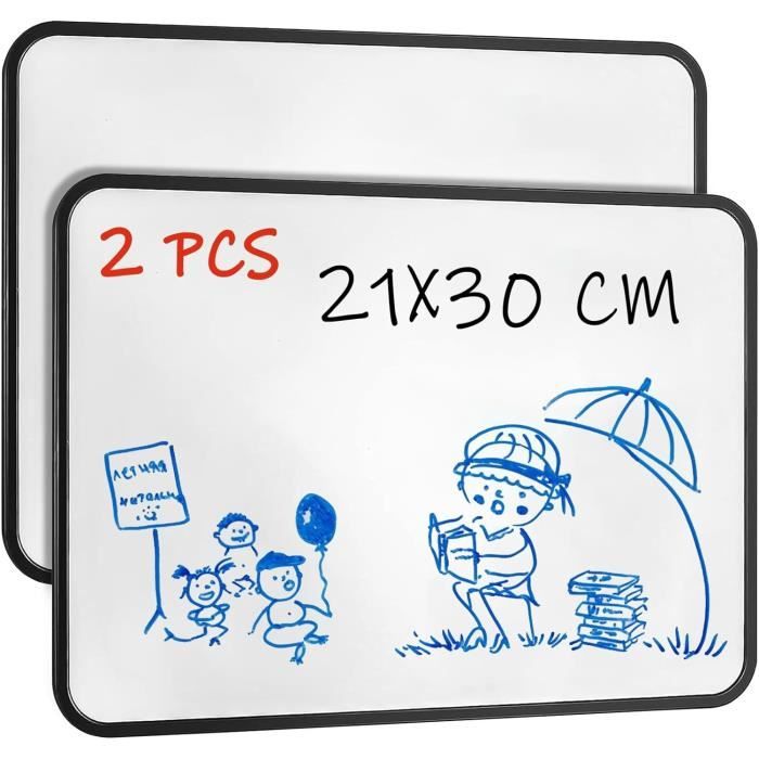 10 Tableaux Blancs A4 Rigides Effaçables à Sec – Show-Me – Double Face