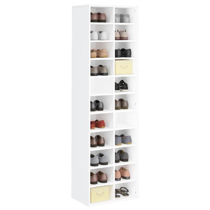 Armoire à chaussures Fjends 05, couleur : blanc pin / anthracite -  Dimensions : 125 x 50 x 34 cm (