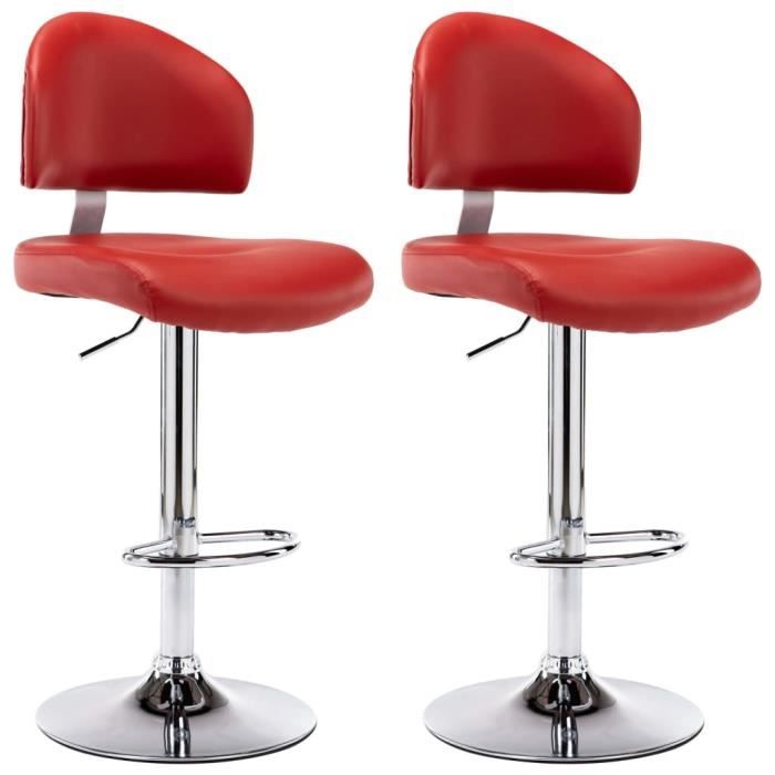 vidaXL Tabourets de bar 2 pcs Rouge bordeaux Similicuir