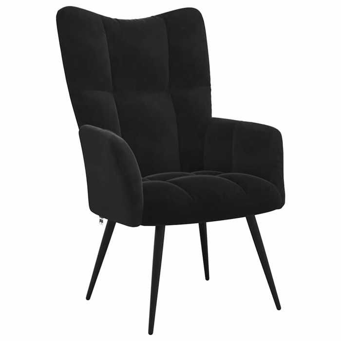 vidaXL Chaise de Relaxation Fauteuil de Détente Siège de Relaxation Chaise de Détente Salon Salle de Séjour Intérieur Noir 328079
